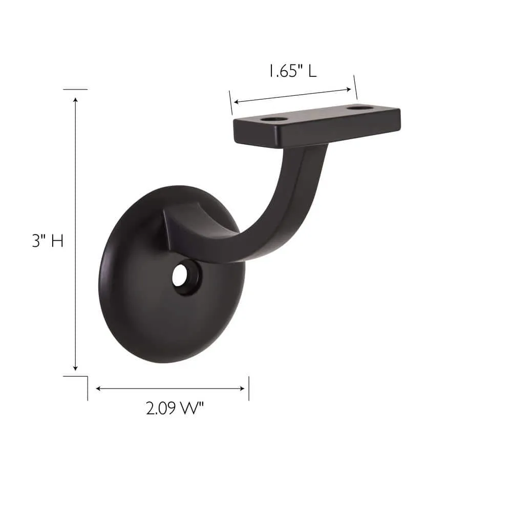 Design House Jumbo Hand Rail Bracket for Railings Stairways in Office Home or Any Room Matte Black, 5-Pack, photo 3 of 8