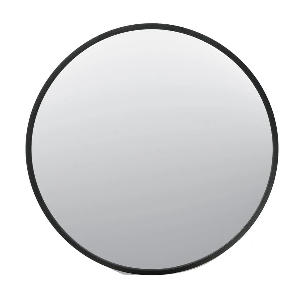 Glacier Bay 23.6 in. W x 23.6 in. H Round Matte Black Medicine Cabinet with Mirror, photo 10 of 13