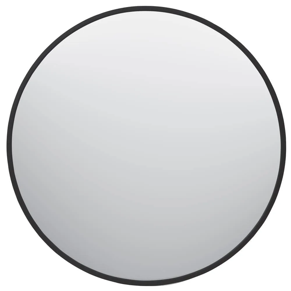 Glacier Bay 30 in. W x 30 in. H Round Matte Black Medicine Cabinet with Mirror, photo 10 of 13
