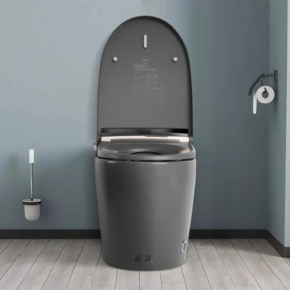 UPIKER Smart 12-in-1 Single Flush Elongated Toilet in Matte Gray with Heated Seat, photo 3 of 10
