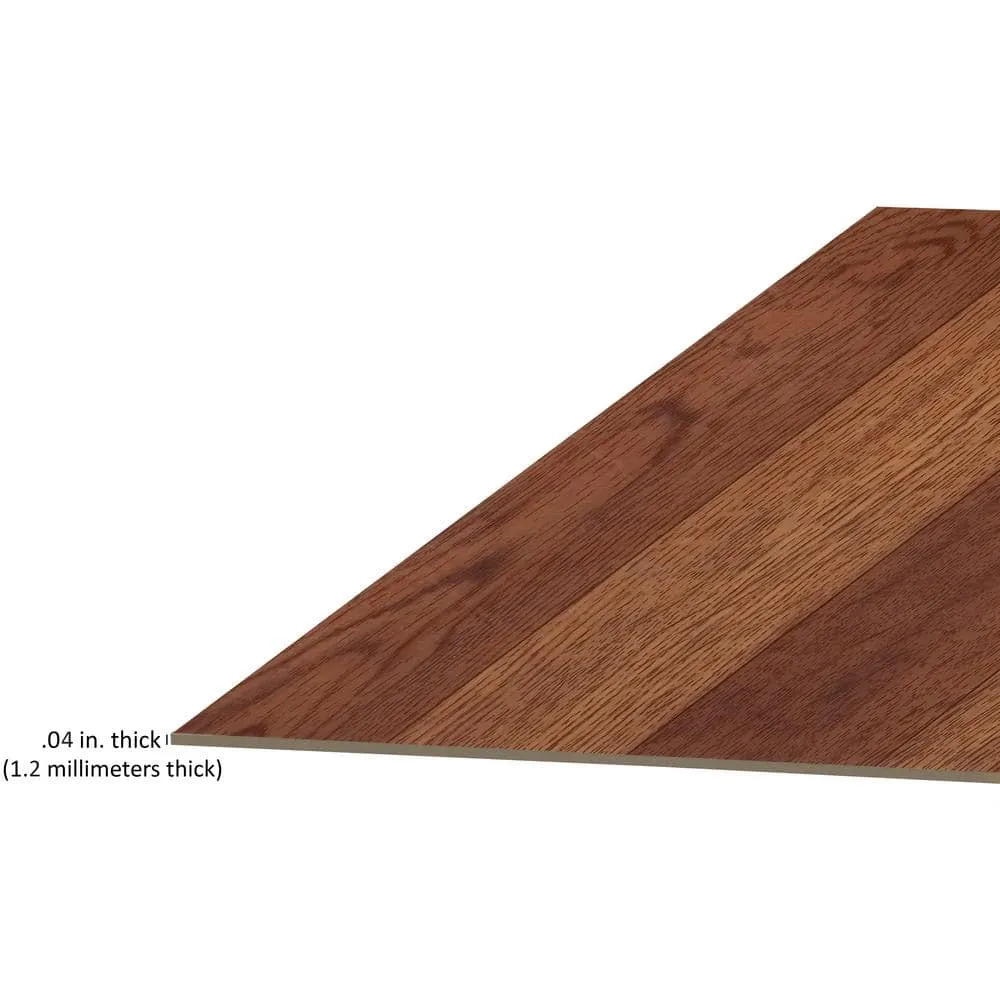 ACHIM Sterling Medium Oak Plank 12 in. x 12 in. Peel and Stick Vinyl Tile (45 sq. ft. / case), photo 5 of 8