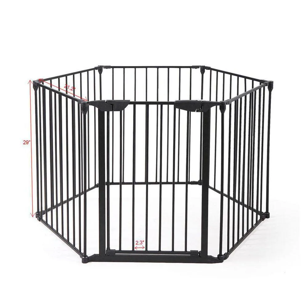 0.6 in. D x 22.04 in. W x 2.42 ft. H Black Metal Fence Rail (All Width 146.46 in.) (6-Piece), photo 3 of 8