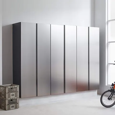 96 × 72 × 20 in Nova Series Wood Wall Mounted Garage Storage System in Metallic Grey