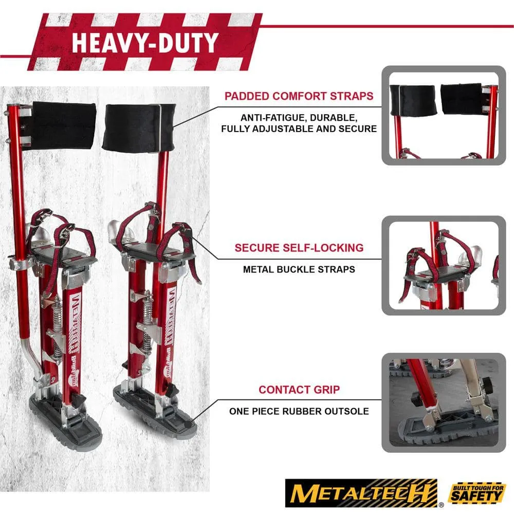 MetalTech BuildMan Grade 24-in. to 40-in. Drywall Stilts, Aluminum Stilts for Adults, Drywall Tools for Home Improvement, photo 4 of 10
