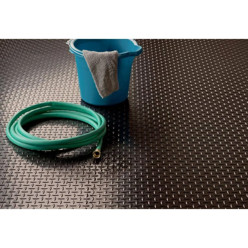 G-Floor Diamond Tread 10 ft. x 24 ft. Midnight Black Commercial Grade Vinyl Garage Flooring Cover and Protector, photo 7 of 8
