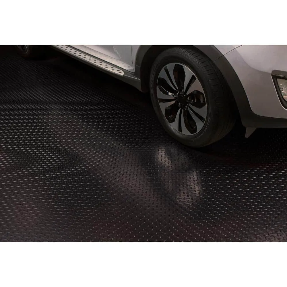 G-Floor Diamond Tread 10 ft. x 24 ft. Midnight Black Commercial Grade Vinyl Garage Flooring Cover and Protector, photo 4 of 8