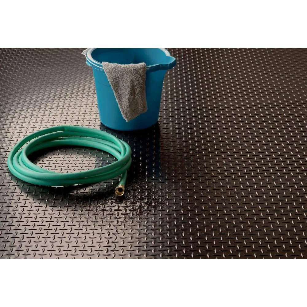 G-Floor Diamond Tread 10 ft. x 24 ft. Midnight Black Commercial Grade Vinyl Garage Flooring Cover and Protector, photo 6 of 8