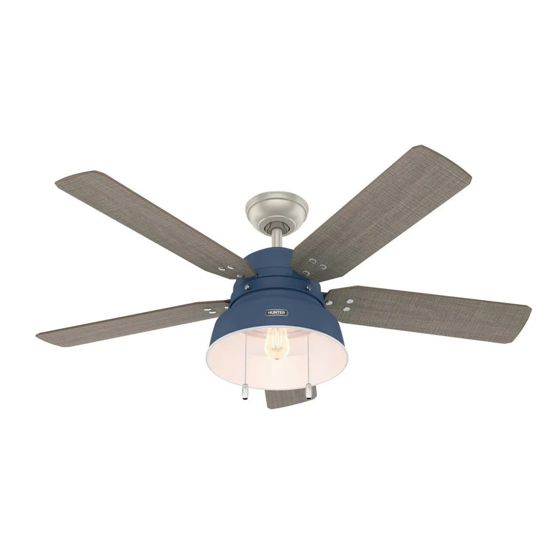 Hunter Mill Valley 52-in Matte Black LED Indoor/Outdoor Ceiling Fan with Light Kit (5-Blade), photo 2 of 2