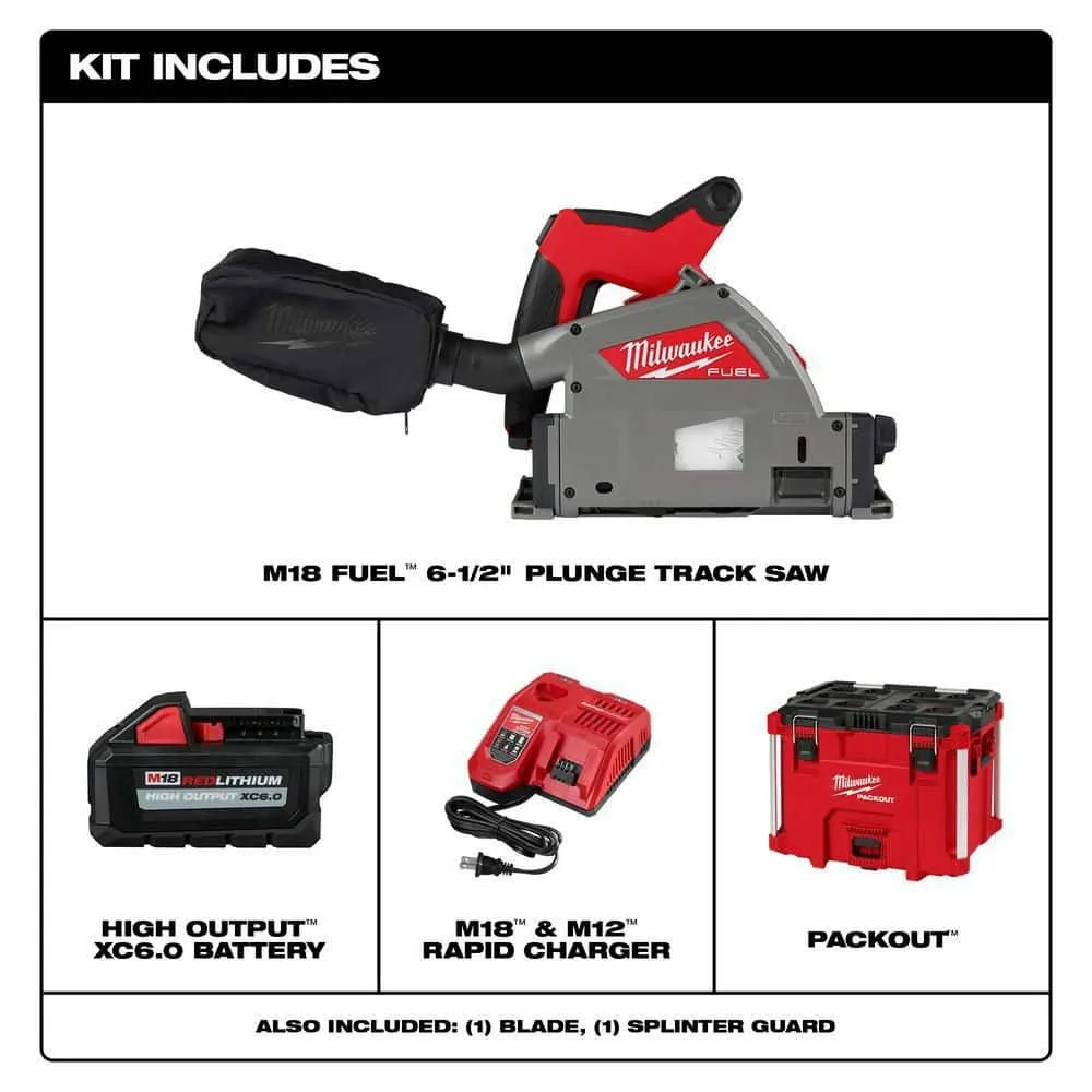 Milwaukee M18 FUEL 18V Lithium‑Ion Brushless Cordless 6-1/2 in. Plunge Track Saw Kit with 106 in. Guide Rail, photo 2 of 2