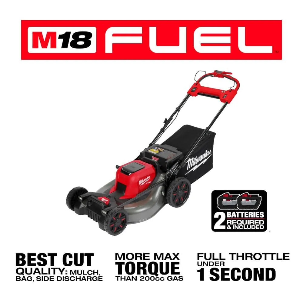 Milwaukee M18 FUEL Brushless Cordless 21 in. Dual-Battery Self-Propelled Lawn Mower with 8 in. Pruning Saw, (2) 12.0Ah Batteries & Charger, photo 2 of 2