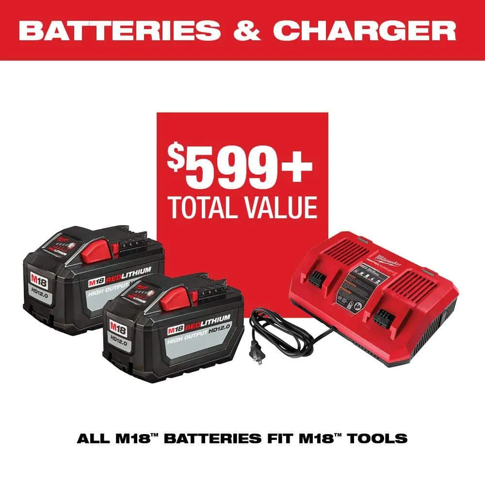 Milwaukee M18 FUEL Brushless Cordless 21 in. Self-Propelled Dual-Battery Lawn Mower Kit with (2) 12.0Ah REDLITHIUM Batteries, Rapid Charger & Safety Glasses, photo 2 of 2