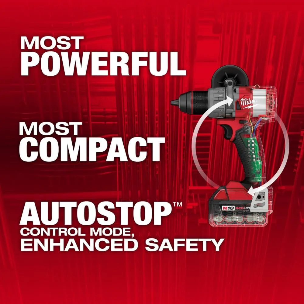 Milwaukee M18 FUEL 18V Brushless 1/2 in. Hammer Drill/Driver Kit with M18 FUEL 1/2 in. Impact Wrench (2 XC5.0 Batteries, Charger, Case), photo 2 of 2