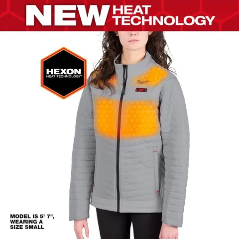 Women’s Large M12 12V Lithium-Ion Cordless AXIS Gray Heated Jacket Kit with