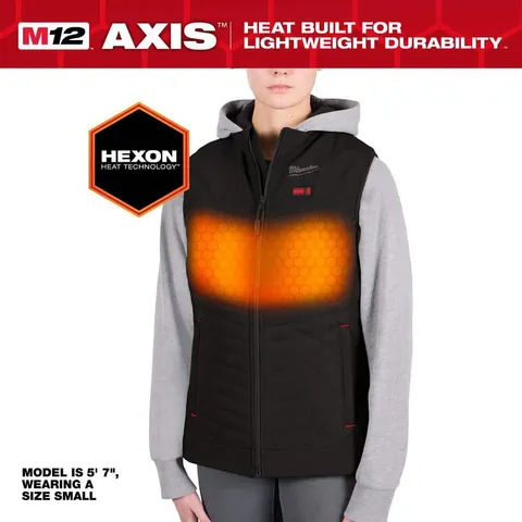 Women’s X-Small M12 12V Lithium-Ion Cordless AXIS Black Heated Vest Kit with