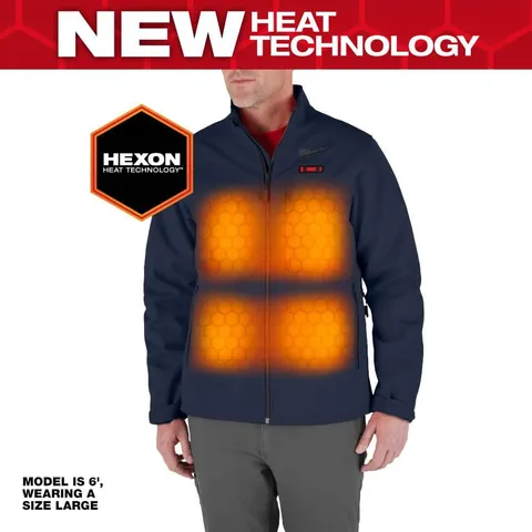 Men's Large M12 12-Volt Lithium-Ion Cordless TOUGHSHELL Navy Blue Heated Jacket Kit with