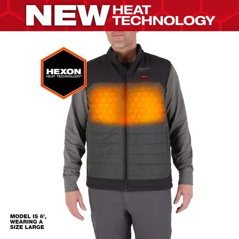 Men’s Small M12 12V Lithium-Ion Cordless AXIS Gray Heated Vest Kit with