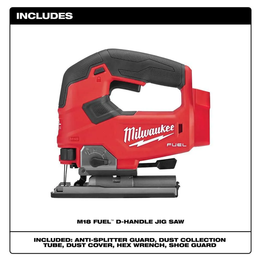 Milwaukee M18 FUEL 18V Lithium-Ion Brushless Cordless Jig Saw, D-Handle (Tool-Only) w/ High Output 6.0Ah & (2) 5.0Ah M18 Batteries, photo 2 of 2