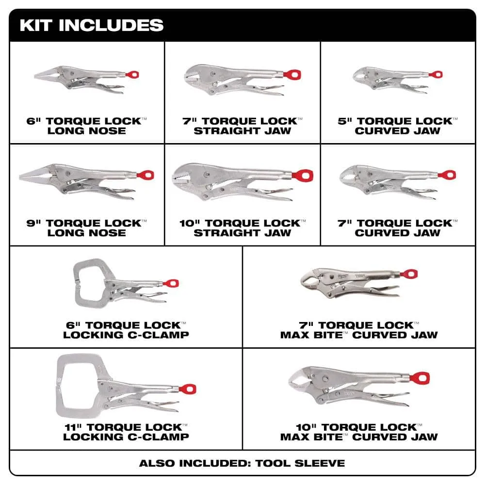 Milwaukee Torque Lock Locking Pliers Kit (10‑Piece) – Model 48-22-3690, photo 2 of 2
