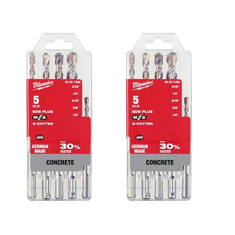 2-Cutter SDS-Plus Carbide Hammer Drill Bit Set, M/2, 10-Piece