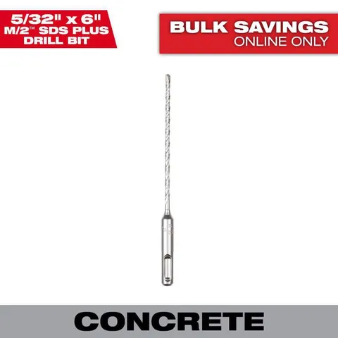 5/32 × 6 in M/2 SDS-Plus 2-Cutter Carbide Drill Bit
