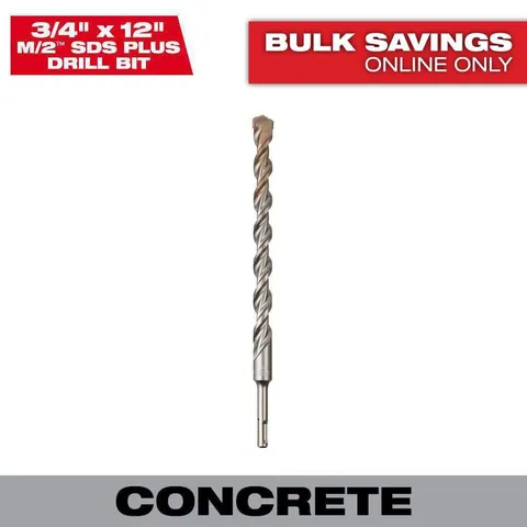 3/4 × 12 in M/2 2-Cutter SDS-Plus Carbide Drill Bit