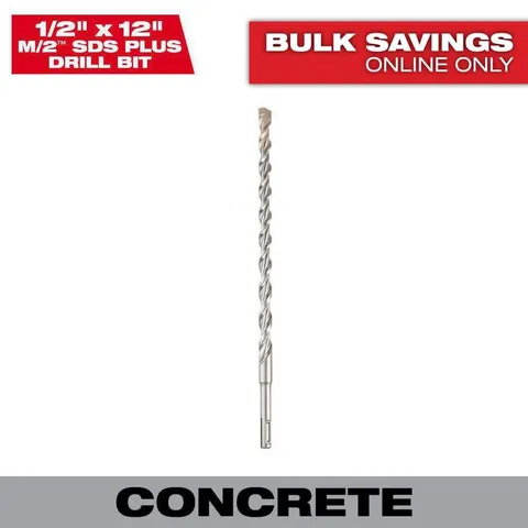 1/2 × 12 in M/2 2‑Cutter SDS‑Plus Carbide Drill Bit