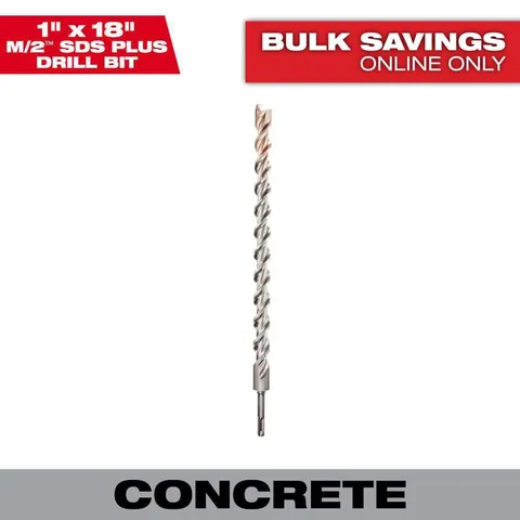 1 × 18 in M/2 2-Cutter SDS-Plus Carbide Drill Bit