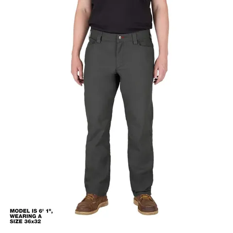 Men's 34 × 34 Gray Cotton/Polyester Work Pants with 7 Pockets