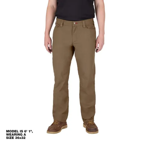 Men's 34 × 34 Khaki Cotton/Polyester Work Pants with 7 Pockets