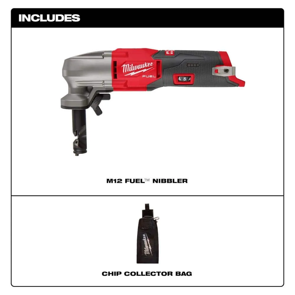 Milwaukee M12 FUEL 12-Volt Lithium-Ion Brushless Cordless 3-Tool Combo: 16-Gauge Variable Speed Nibbler, Compact Band Saw & 3 in. Cut-Off Saw, photo 2 of 2