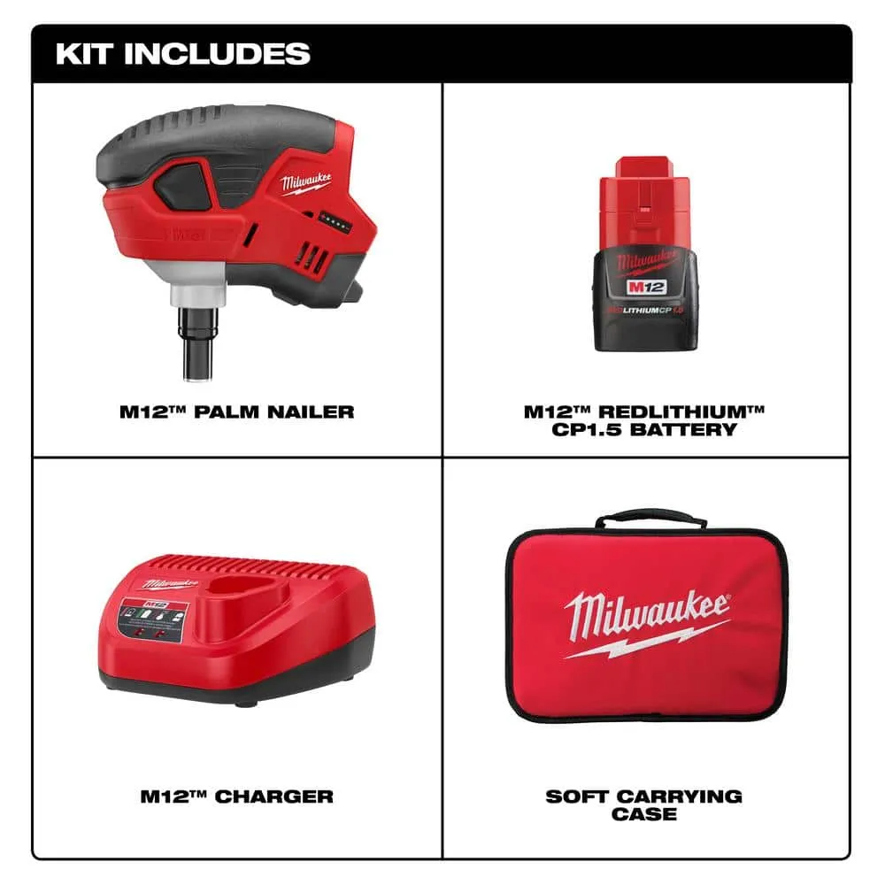 Milwaukee M12 Cordless Palm Nailer Kit with One 1.5Ah Battery, Charger with M18 FUEL 3-1/2 in. 18-Volt 21-Degree Framing Nailer, photo 2 of 2