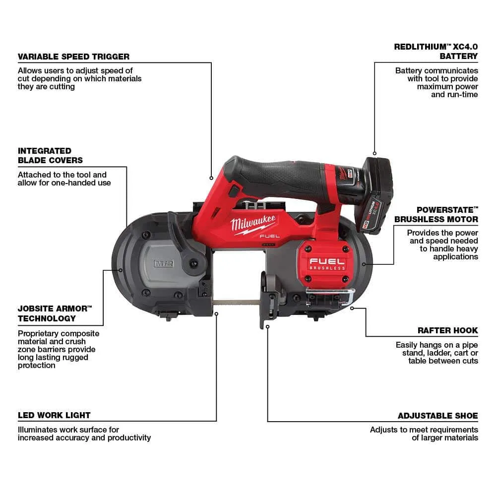 Milwaukee M12 FUEL 12V Lithium-Ion Cordless Compact Band Saw XC Kit with M12 12V Lithium-Ion Cordless Rotary Tool, photo 2 of 2