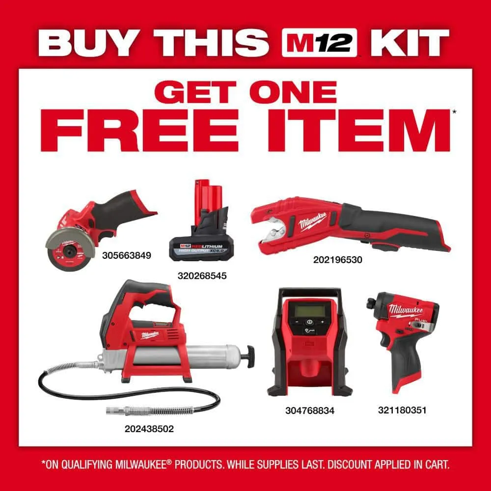 Milwaukee M12 FUEL 12-Volt Lithium-Ion Cordless Compact Band Saw XC Kit with (2) 4.0 Ah Batteries, Charger and Bag, photo 2 of 2