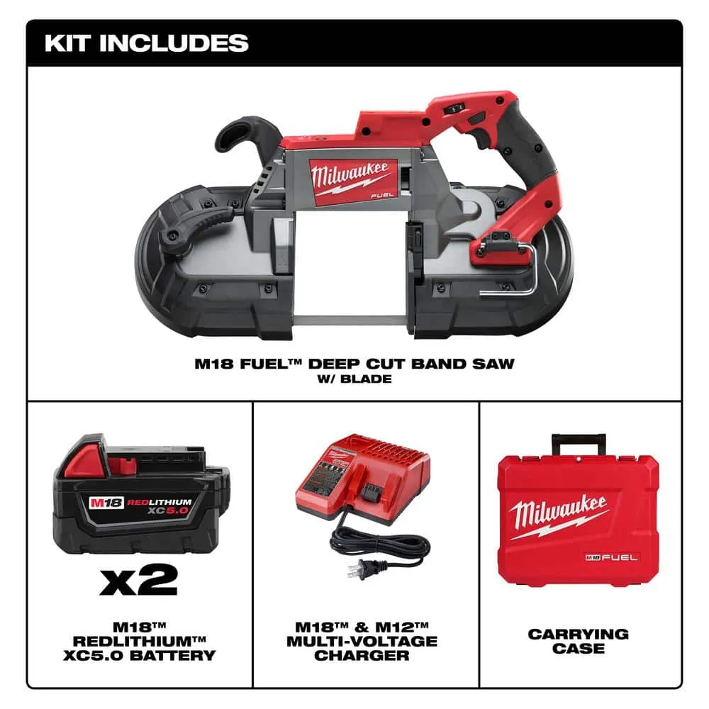 Milwaukee M18 FUEL 18V Lithium-Ion Brushless Cordless Deep Cut Band Saw Kit w/FUEL Compact Bandsaw, photo 2 of 2