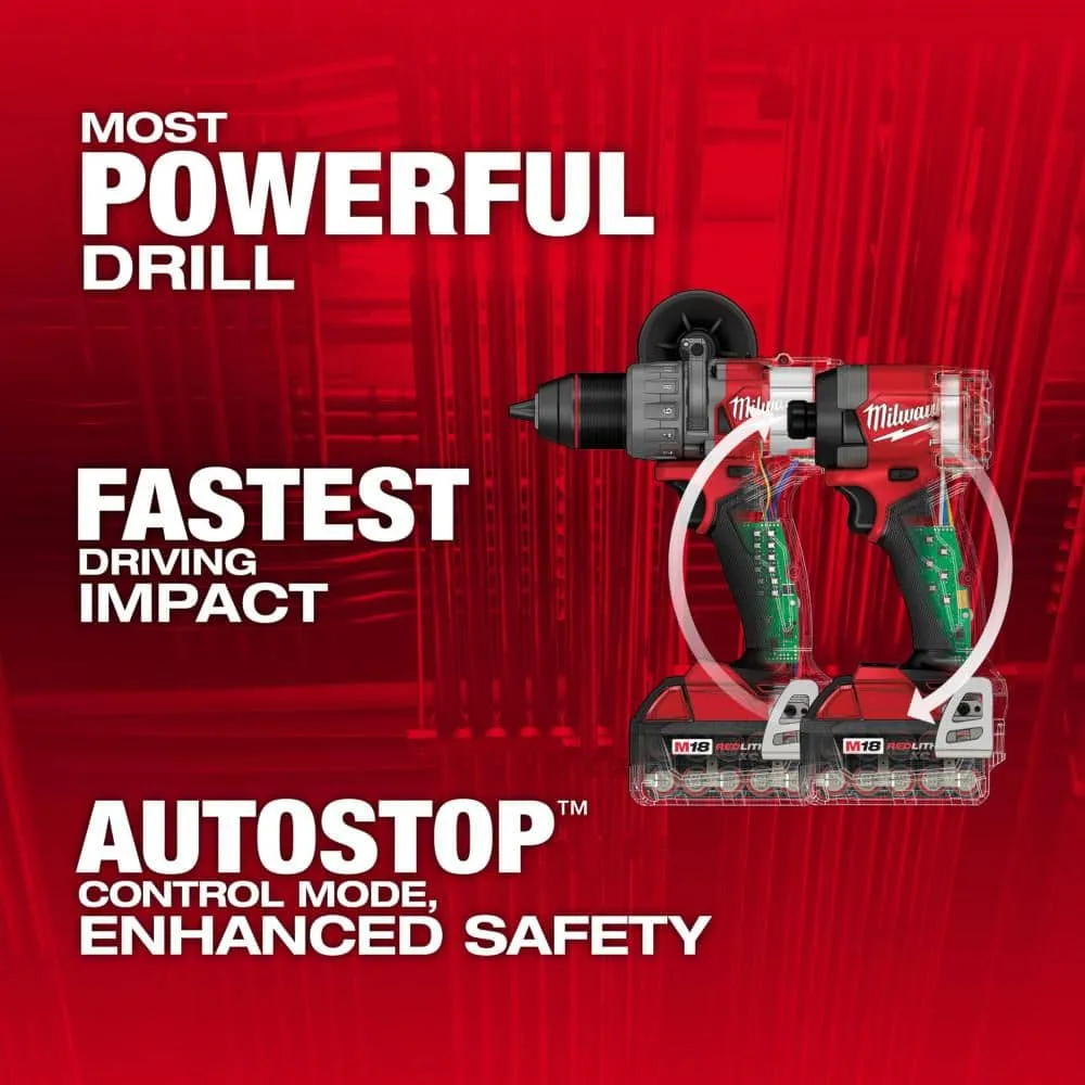 Milwaukee M18 FUEL 18V Brushless Cordless Hammer Drill & Impact Driver Combo Kit (2-Tool) with M18 Oscillating Multi-Tool, XC5.0 Batteries, photo 2 of 2