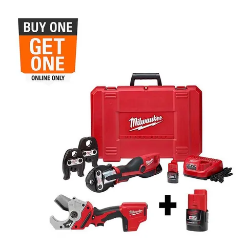 M12 FORCE LOGIC cordless press tool kit with PVC shear