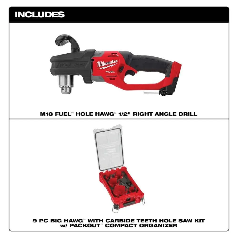 Milwaukee M18 FUEL GEN II 18V Brushless Cordless 1/2 in. Hole Hawg Right Angle Drill with M18 REDLITHIUM FORGE HD 12.0Ah Battery, photo 2 of 2