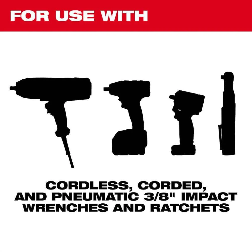 Milwaukee SHOCKWAVE Impact Duty 3/8 in. Drive Deep Well Socket Set (3-Pack), photo 2 of 2