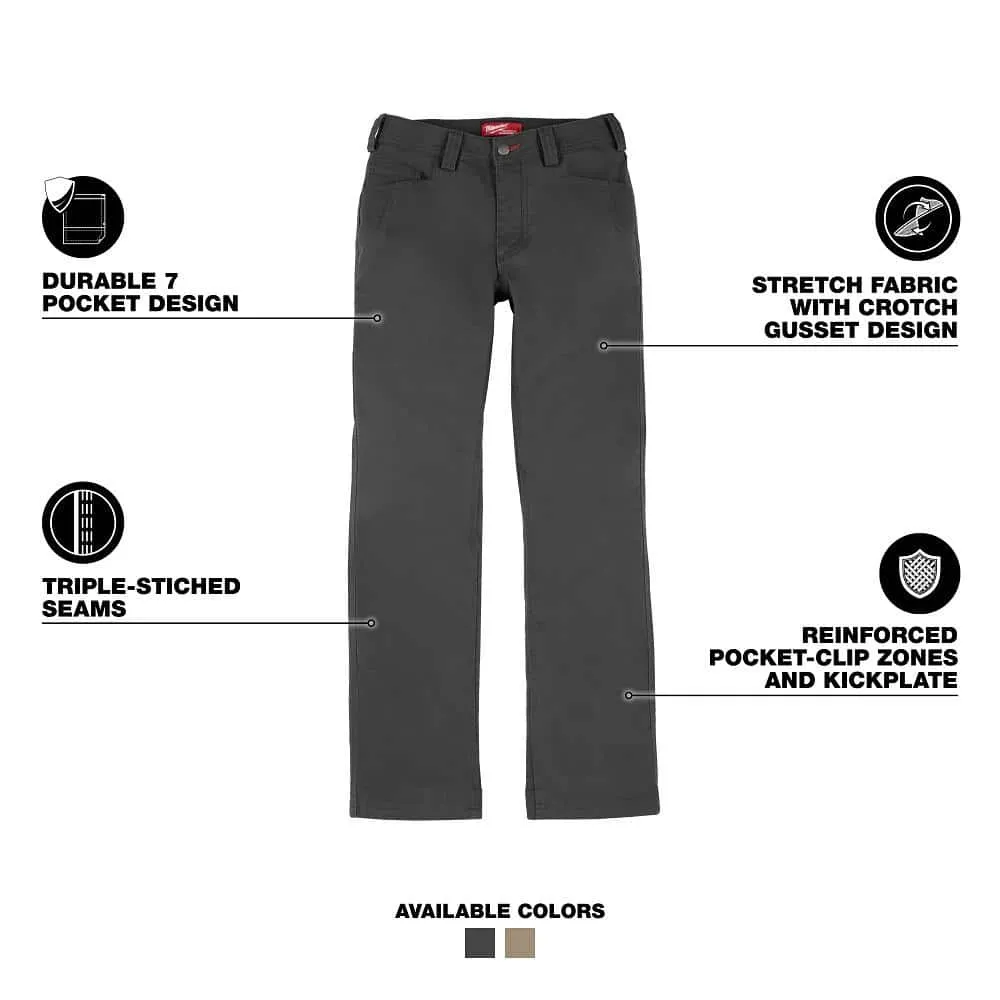 Milwaukee Women's Gray Work Pants with 7 Pockets – Size 6 (F650G-6R), photo 2 of 2