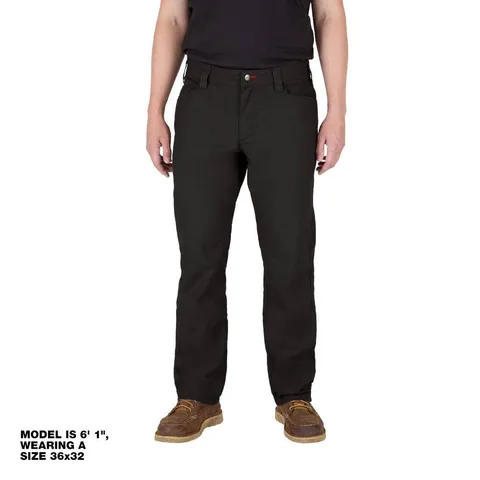 Men's 36 × 32 Black Cotton/Polyester Work Pants with 7 Pockets