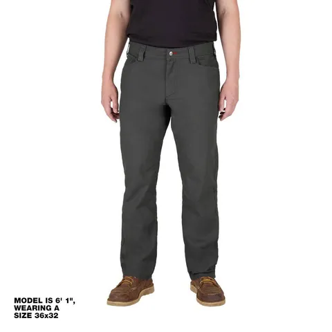 Men's Gray Cotton/Polyester Work Pants with 7 Pockets
