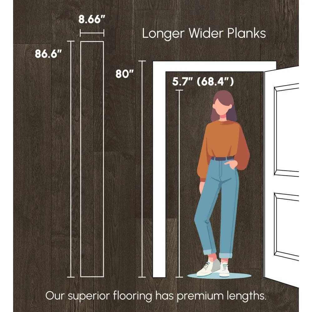 ASPEN FLOORING Mink White Oak 9/16 in. T x 8.66 in. W Tongue and Groove Wire Brushed Engineered Hardwood Flooring (31.25 sqft/case), photo 7 of 14