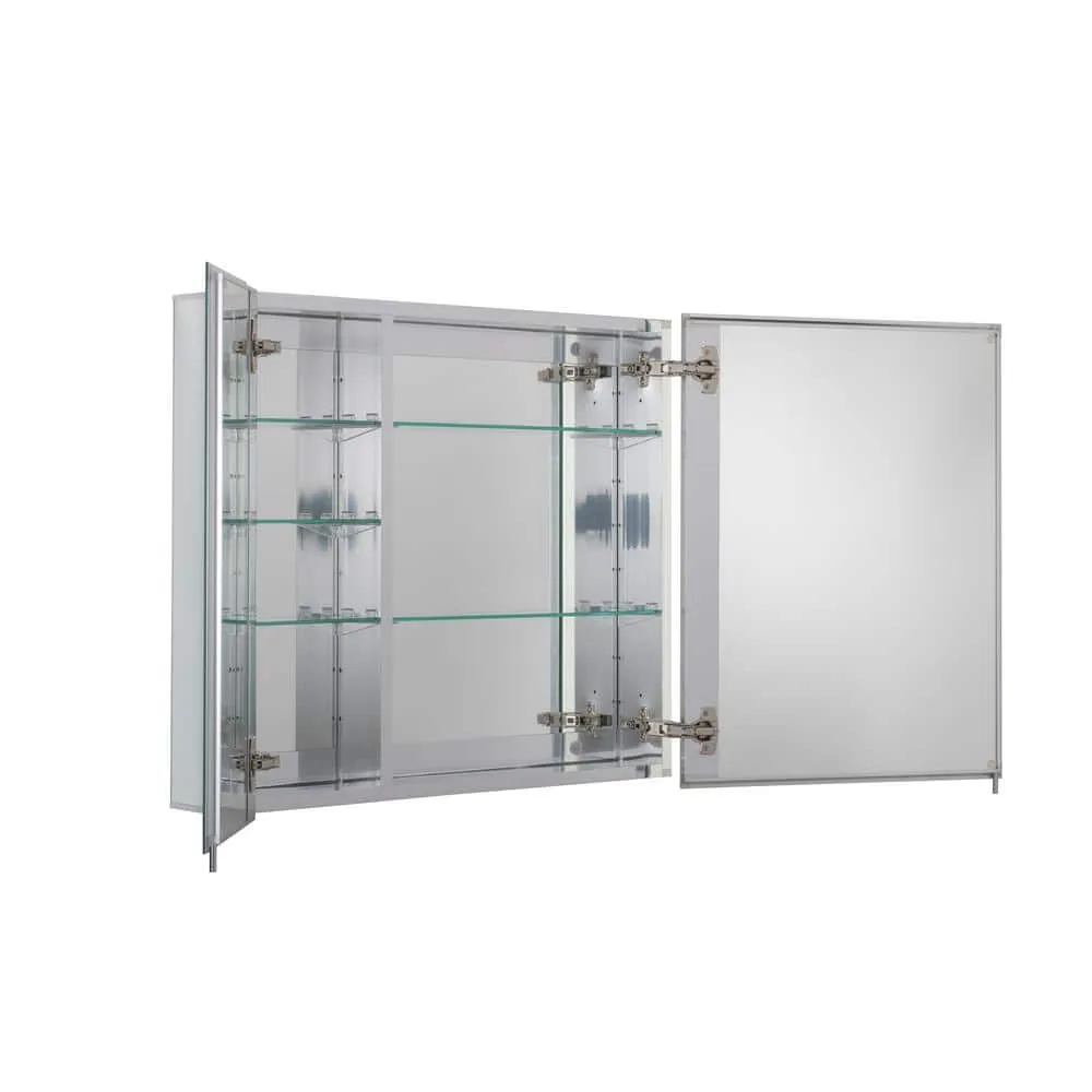 Croydex 30 in. W x 25.25 in. H x 5-1/4 in. D Frameless Aluminum Recessed or Surface-Mount Medicine Cabinet with Easy Hang System, photo 7 of 10