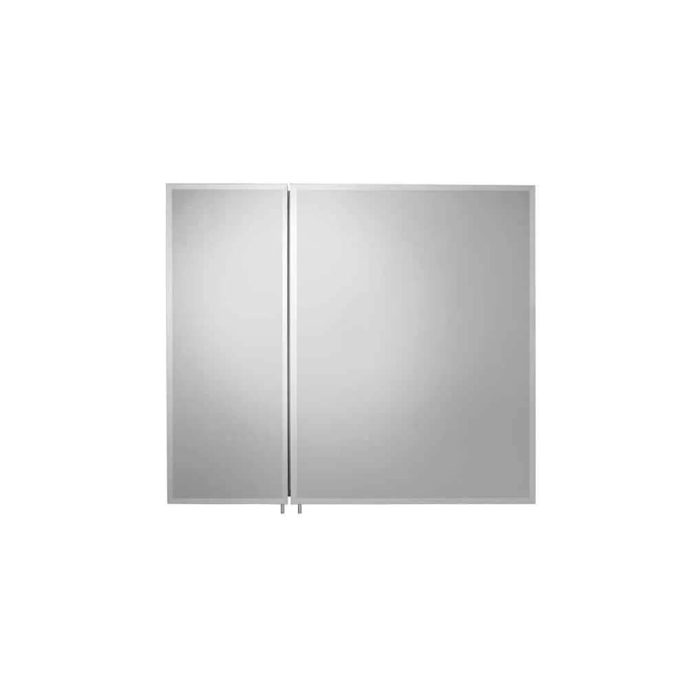 Croydex 30 in. W x 25.25 in. H x 5-1/4 in. D Frameless Aluminum Recessed or Surface-Mount Medicine Cabinet with Easy Hang System, photo 5 of 10
