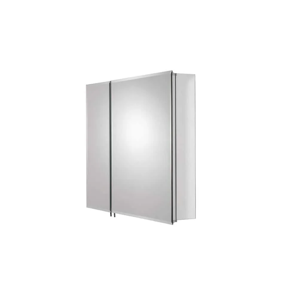 Croydex 30 in. W x 25.25 in. H x 5-1/4 in. D Frameless Aluminum Recessed or Surface-Mount Medicine Cabinet with Easy Hang System, photo 2 of 10