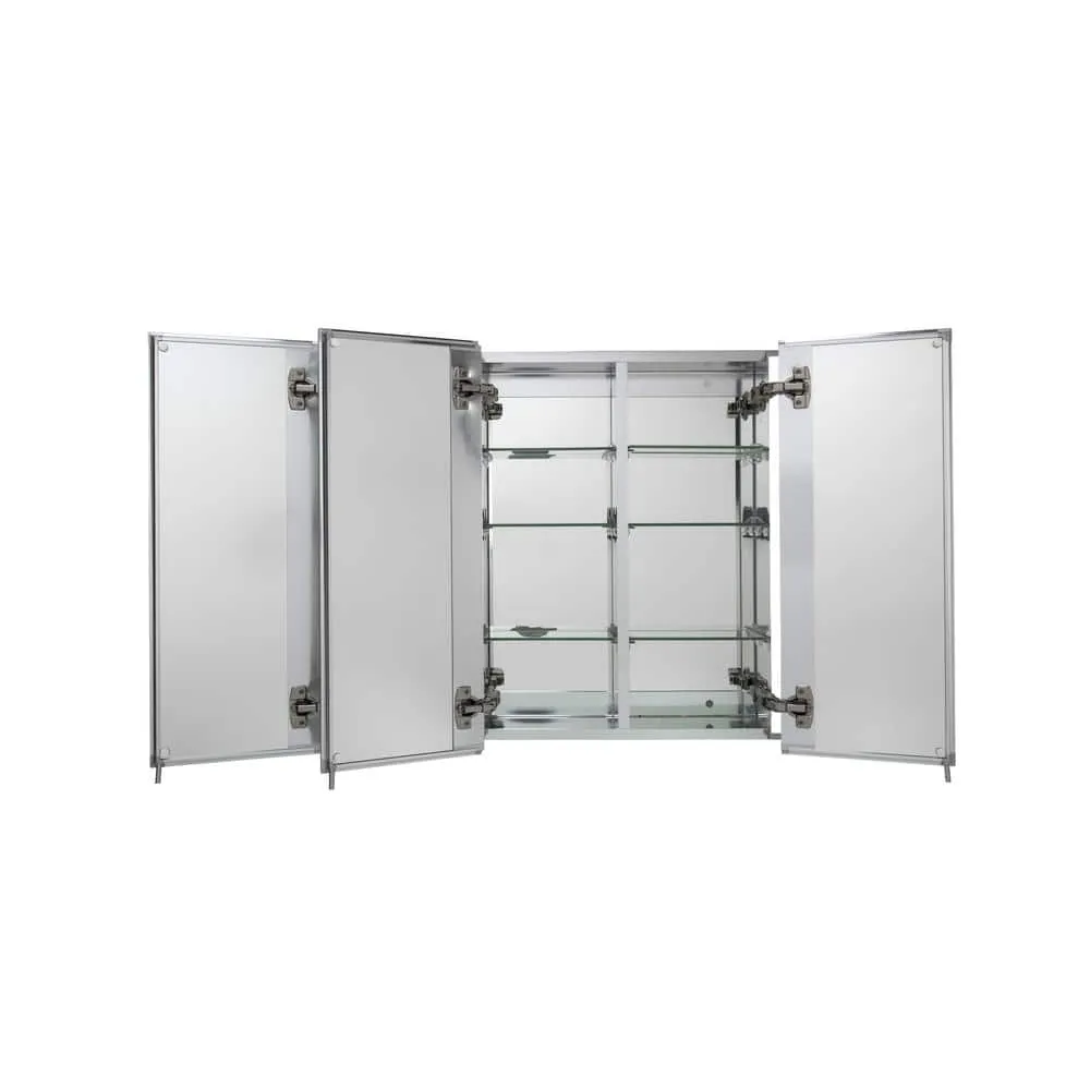 Croydex 30 in. W x 26 in. H Frameless Aluminum Recessed or Surface-Mount Bathroom Medicine Cabinet with Easy Hang System, photo 8 of 11