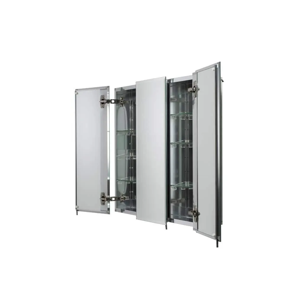 Croydex 30 in. W x 26 in. H Frameless Aluminum Recessed or Surface-Mount Bathroom Medicine Cabinet with Easy Hang System, photo 9 of 11