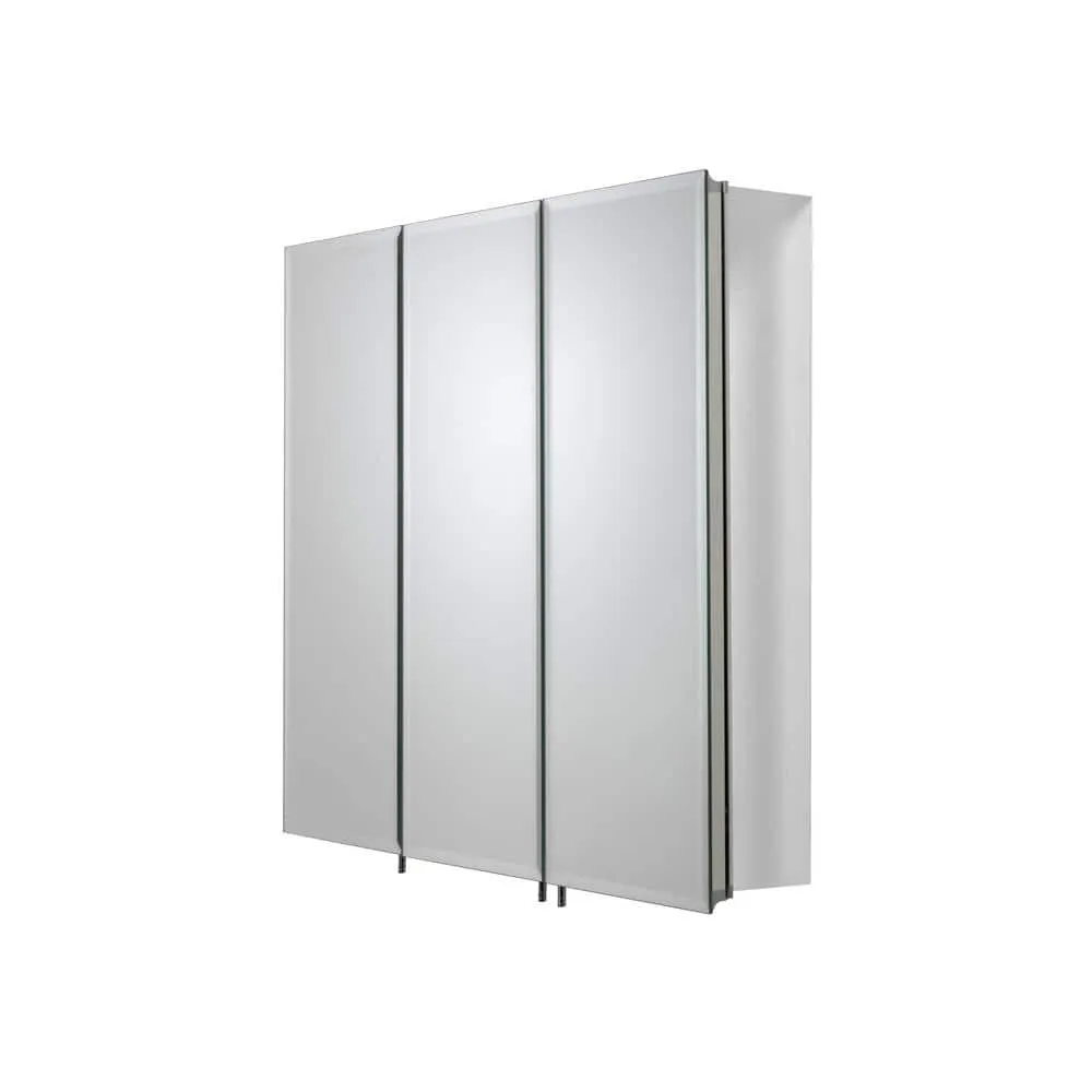 Croydex 30 in. W x 26 in. H Frameless Aluminum Recessed or Surface-Mount Bathroom Medicine Cabinet with Easy Hang System, photo 7 of 11