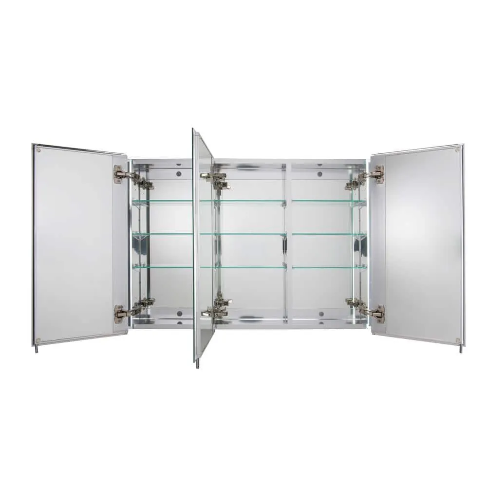 Croydex 36 in. W x 26 in. H x 5-1/4 in. D Frameless Aluminum Recessed or Surface-Mount Medicine Cabinet with Easy Hang System, photo 5 of 8