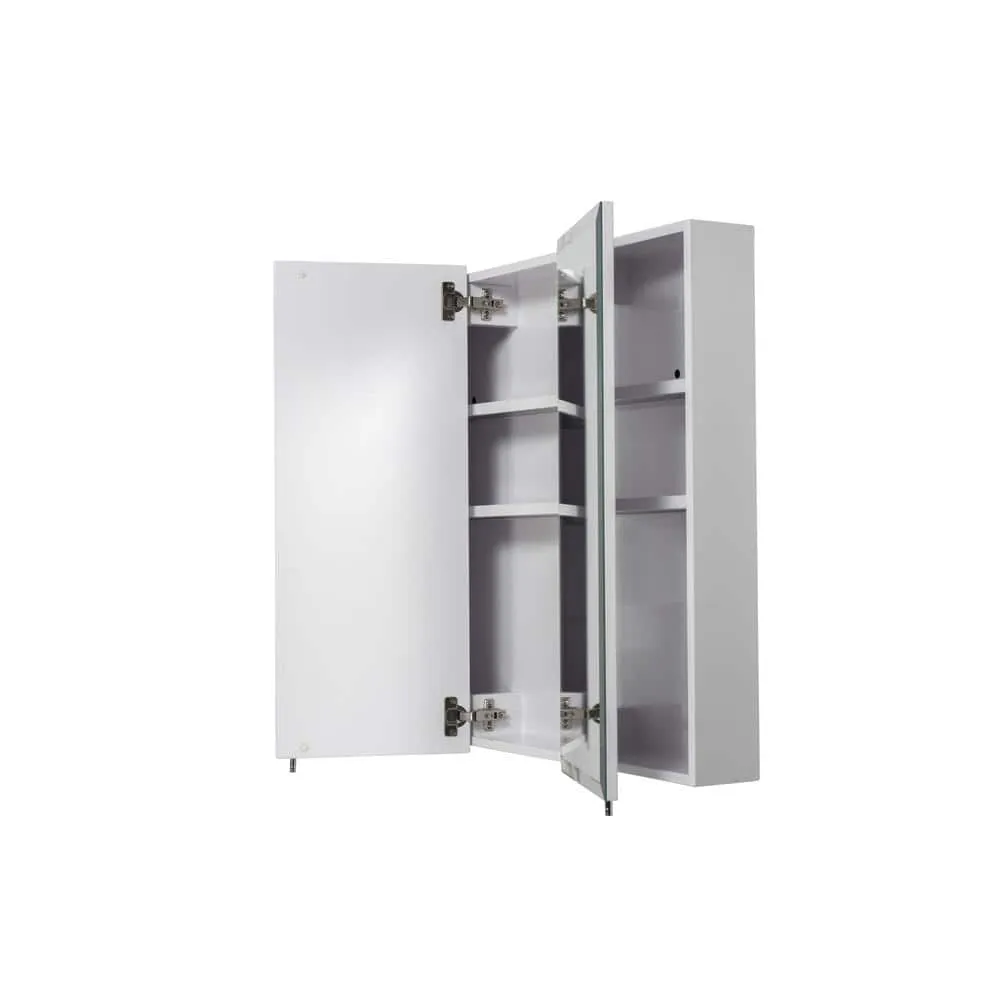 Croydex 36 in. W x 30 in. H x 5-1/4 in. D Frameless Tri-View Surface-Mount Medicine Cabinet with Easy Hang System in White, photo 2 of 7